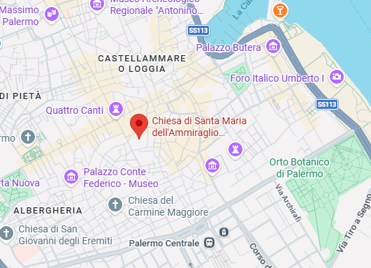 Mappa Chiesa Santa Maria dell'Ammiraglio, Palermo